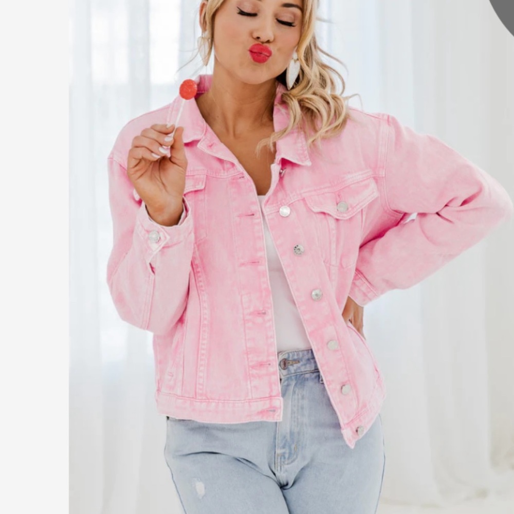 Women's Pink Denim Jacket